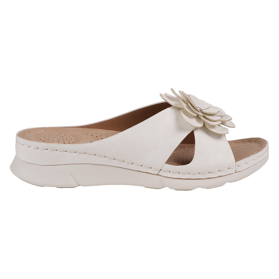 Women's Claire White Cushioned Footbed Sandals