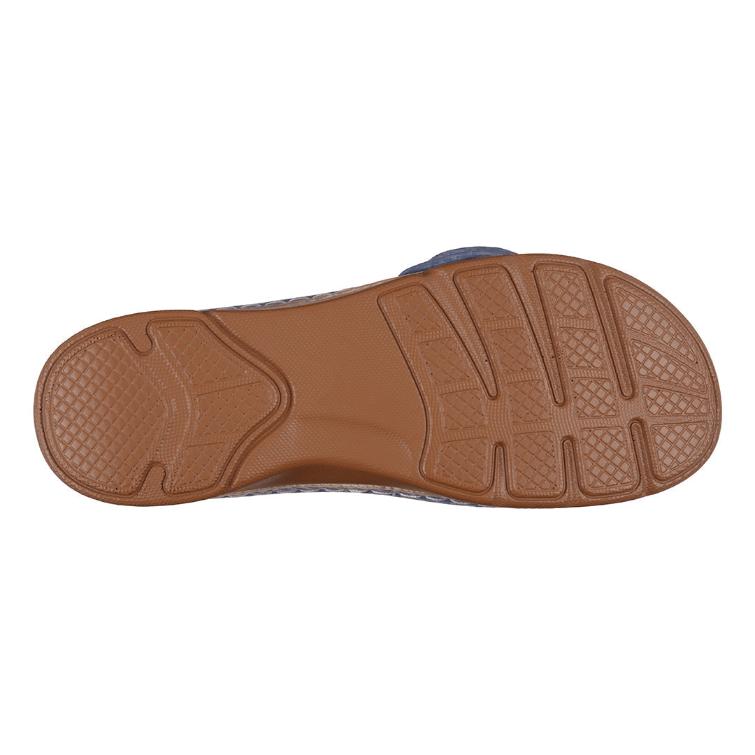 Women's Honey Blue Flat Comfort Sandals