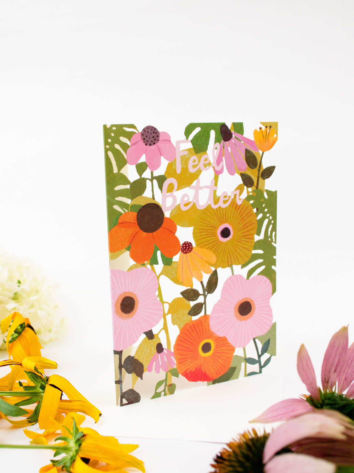 Feel Better Summer Garden Lasercut Card