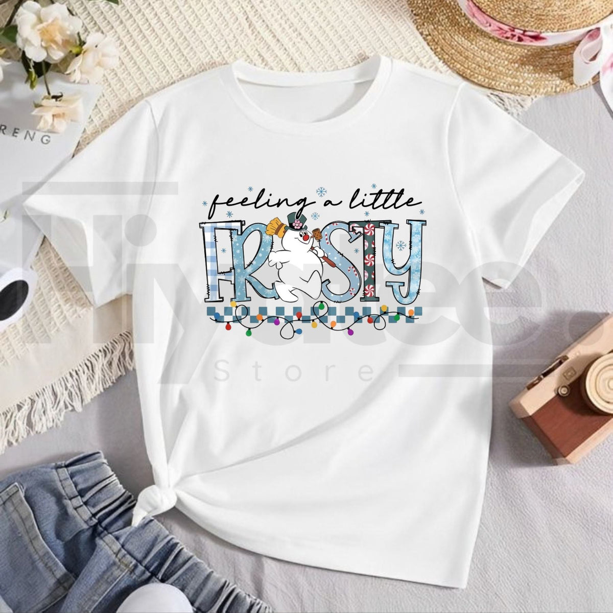 Feeling a Little Frosty Christmas T-Shirt – Cute Snowman Tee