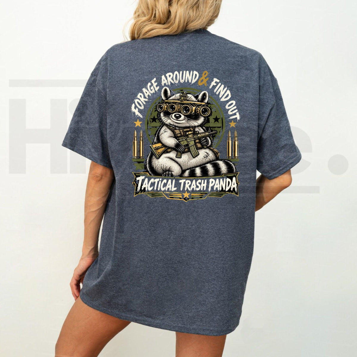 Forage Around & Find Out Tactical Trash Panda Raccoon T-Shirt – Back Print Outdoor Tee