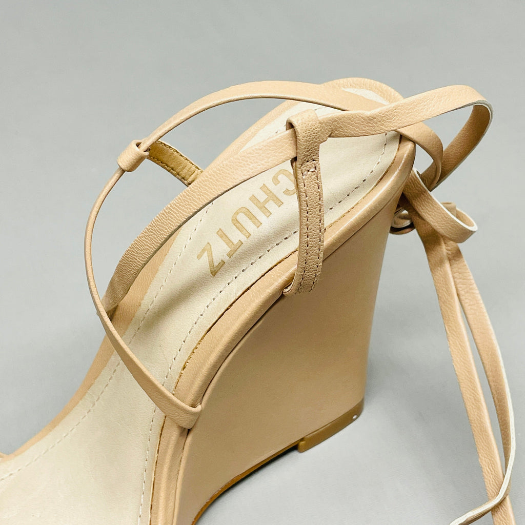 SCHUTZ Deonne Casual Deluxe Nappa Leather Sandal True Beige Sz 8.5 S013810172 (New)