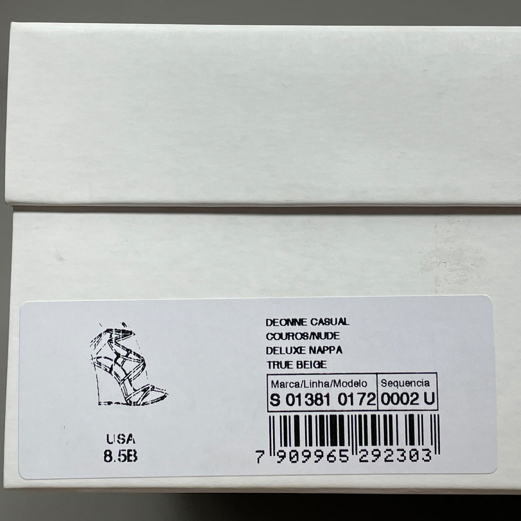 SCHUTZ Deonne Casual Deluxe Nappa Leather Sandal True Beige Sz 8.5 S013810172 (New)