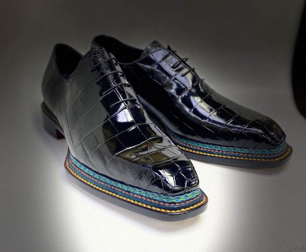 Maurice Custom Ghost Alligator Oxford - Black