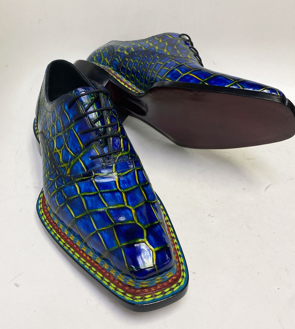 Maurice Custom Ghost Alligator Oxford - Navy