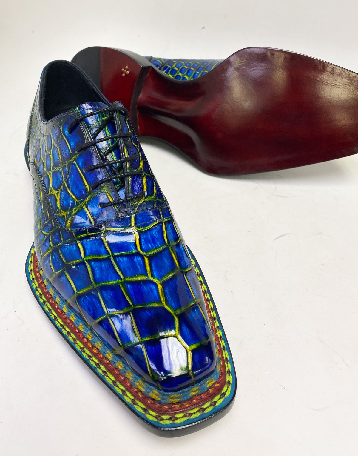 Maurice Custom Ghost Alligator Oxford - Navy