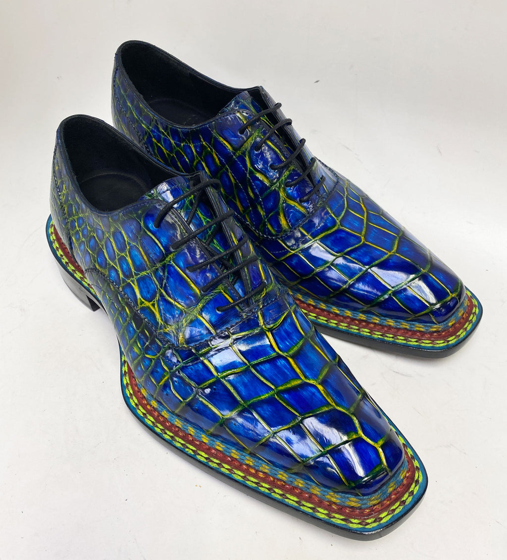 Maurice Custom Ghost Alligator Oxford - Navy