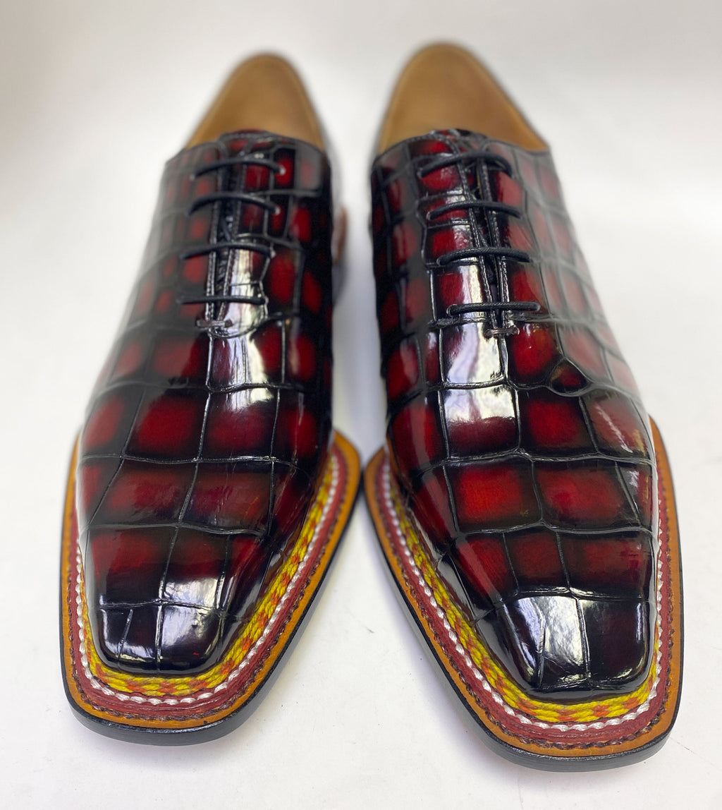 Maurice Custom Ghost Alligator Oxford - Burgundy