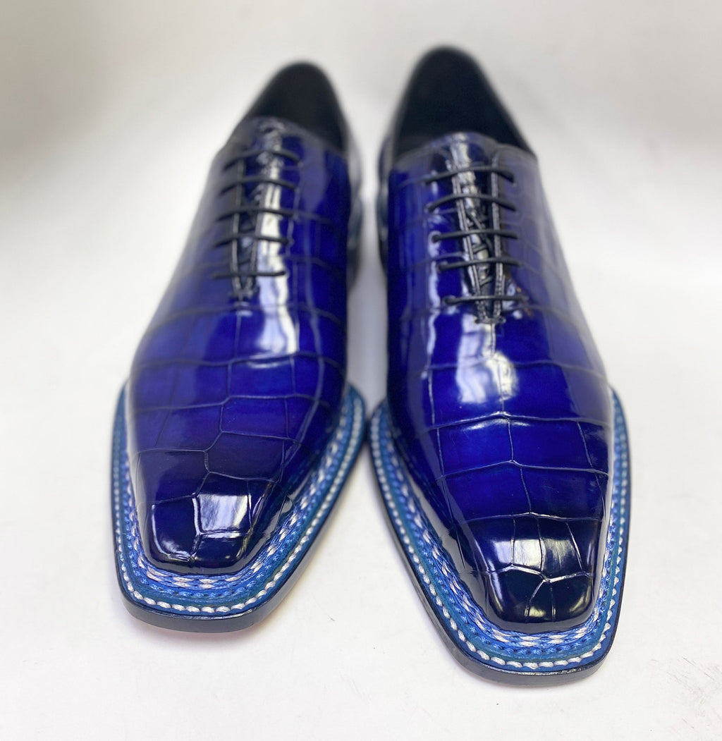 Maurice Custom Ghost Alligator Oxford- Navy