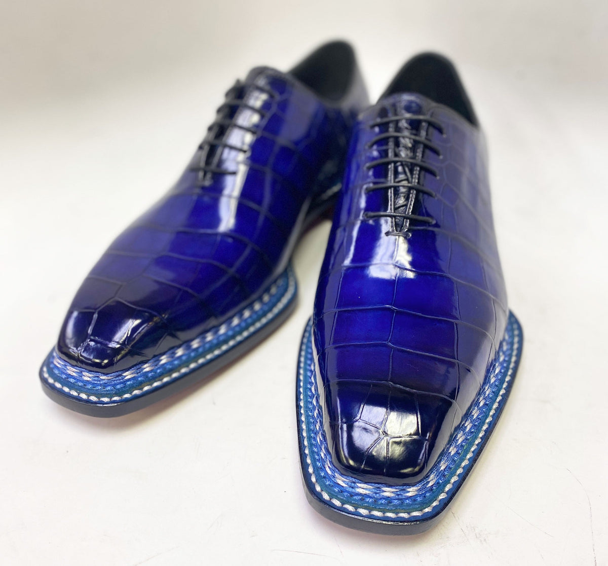 Maurice Custom Ghost Alligator Oxford- Navy