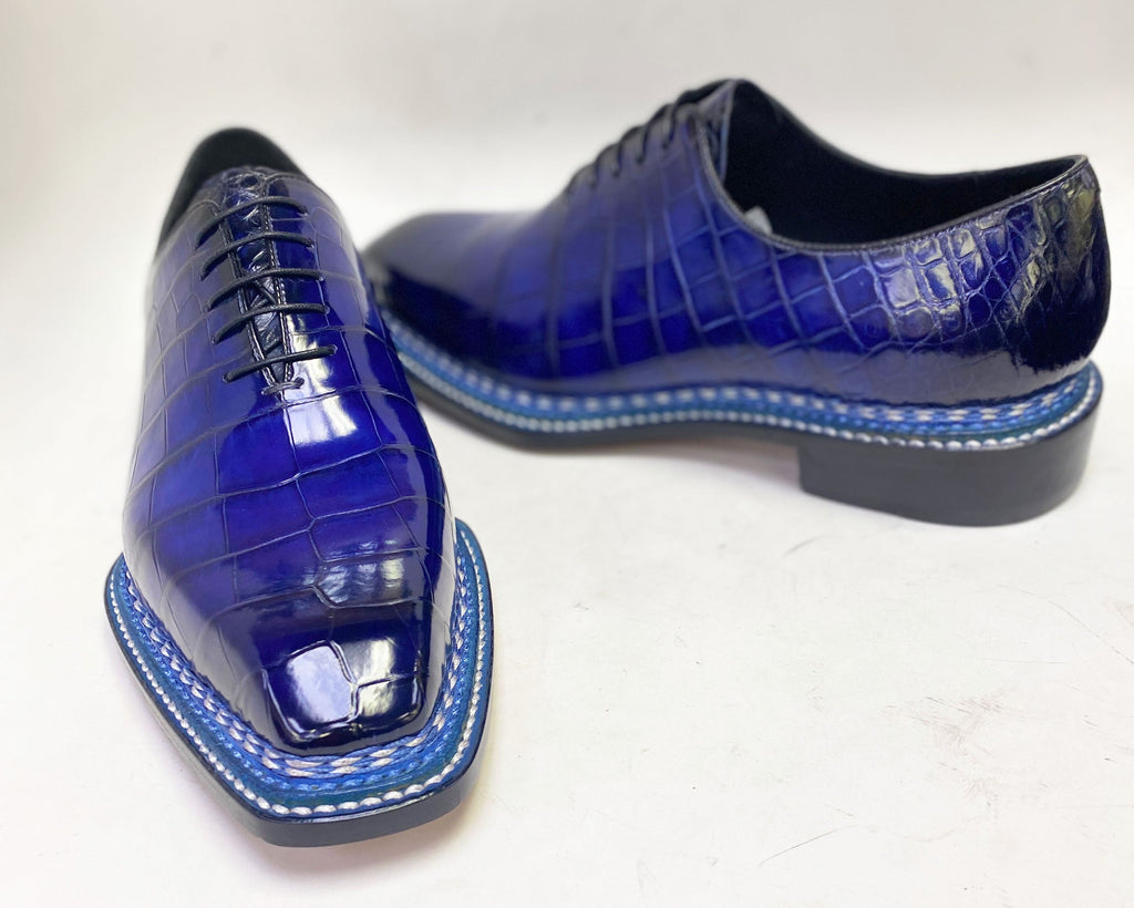 Maurice Custom Ghost Alligator Oxford- Navy