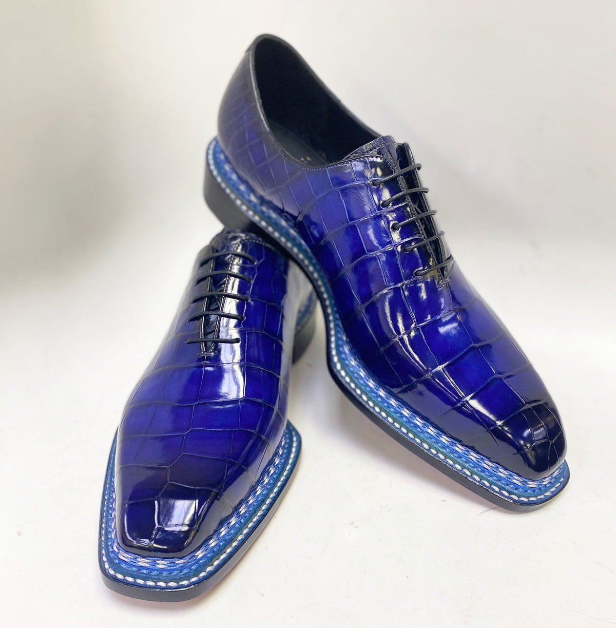 Maurice Custom Ghost Alligator Oxford- Navy