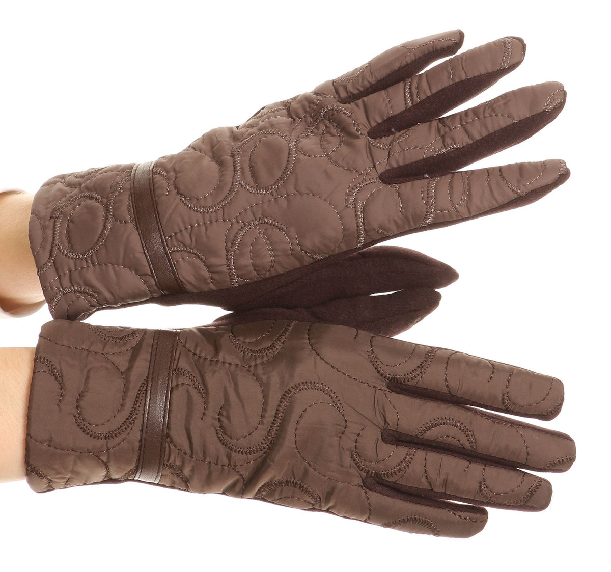 Sakkas Emie Quilted and Lace Super Soft Warm Driving Gloves Touch Screen Capable