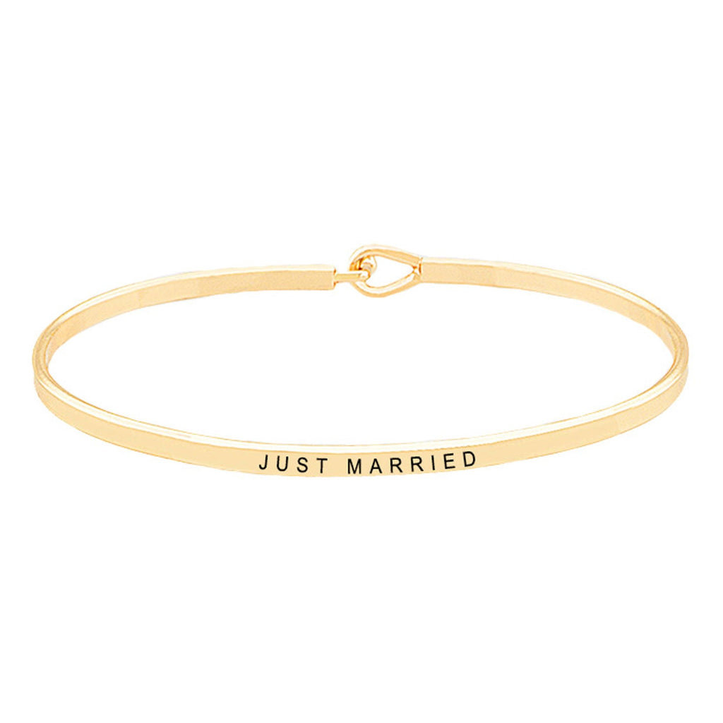 Just Married Thin Metal Hook Bracelet