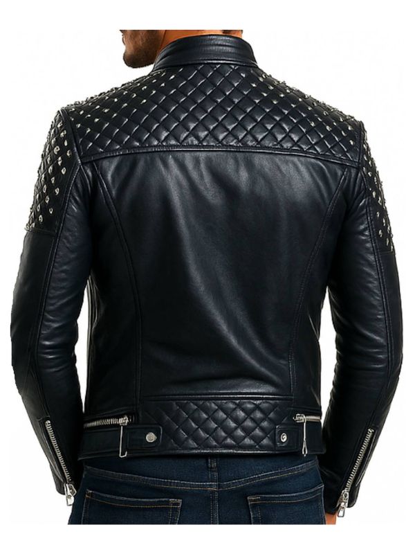 Men's Grayson Black Leather Biker Jacket
