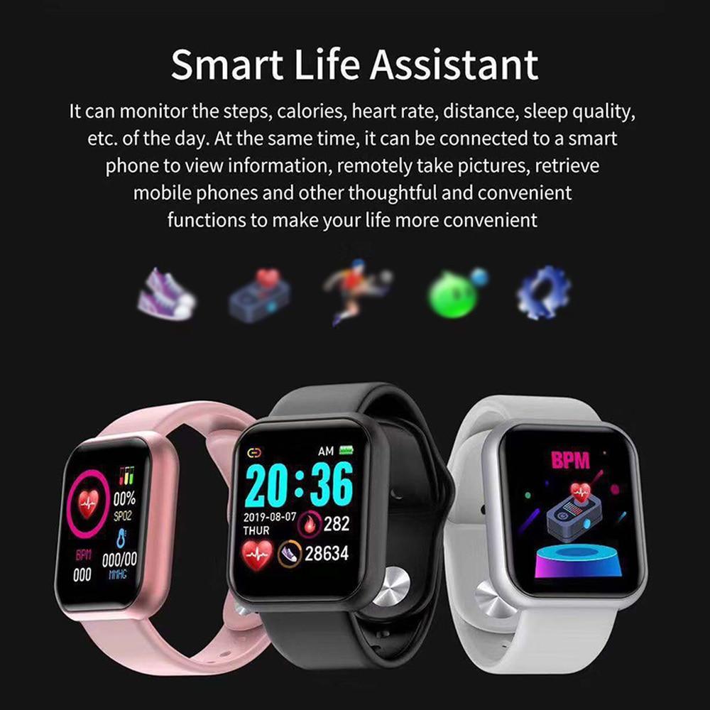 Elegant Popular Smart Watch For Women and Men D20 Pro Men Smartwatch for IOS and Android Sistems With Heart Rate Monitor Blood Pressure Sports Tracker Wristband