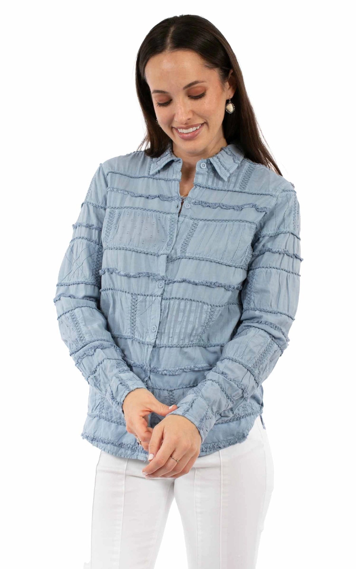 Honey Creek Patchwork Ruffles - Women's Western Blouse