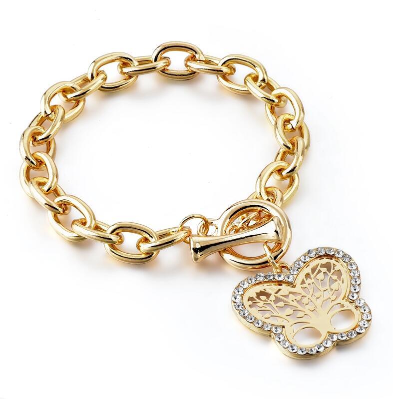 Modern New Fashion Elegant Chain Medalon Bracelet Amazing Luxury Classic Bracelet Women's Gold Bracelets Vintage Tree Of Life