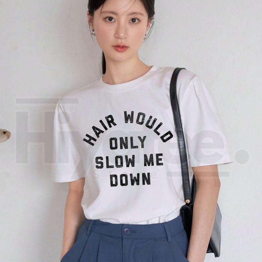 Hair Would Only Slow Me Down T-Shirt – Funny Sarcastic Bald Graphic Tee, Men's Aerodynamic Humor Shirt