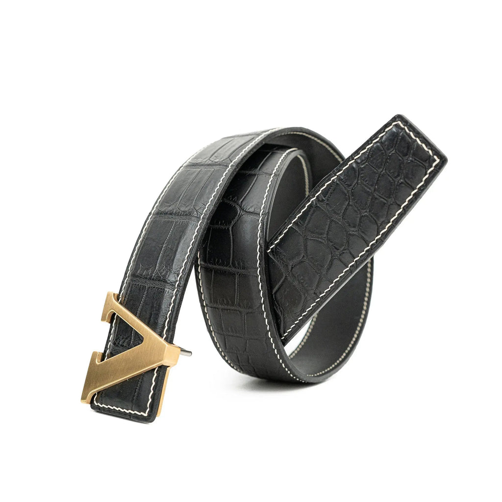 Handcrafted Alligator Leather Belts DVG159