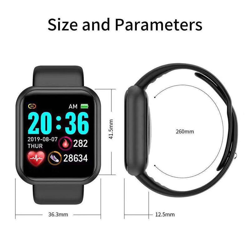 Elegant Popular Smart Watch For Women and Men D20 Pro Men Smartwatch for IOS and Android Sistems With Heart Rate Monitor Blood Pressure Sports Tracker Wristband