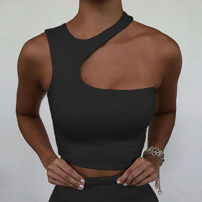 Sexy Cut Out Off Shoulder Crop Top