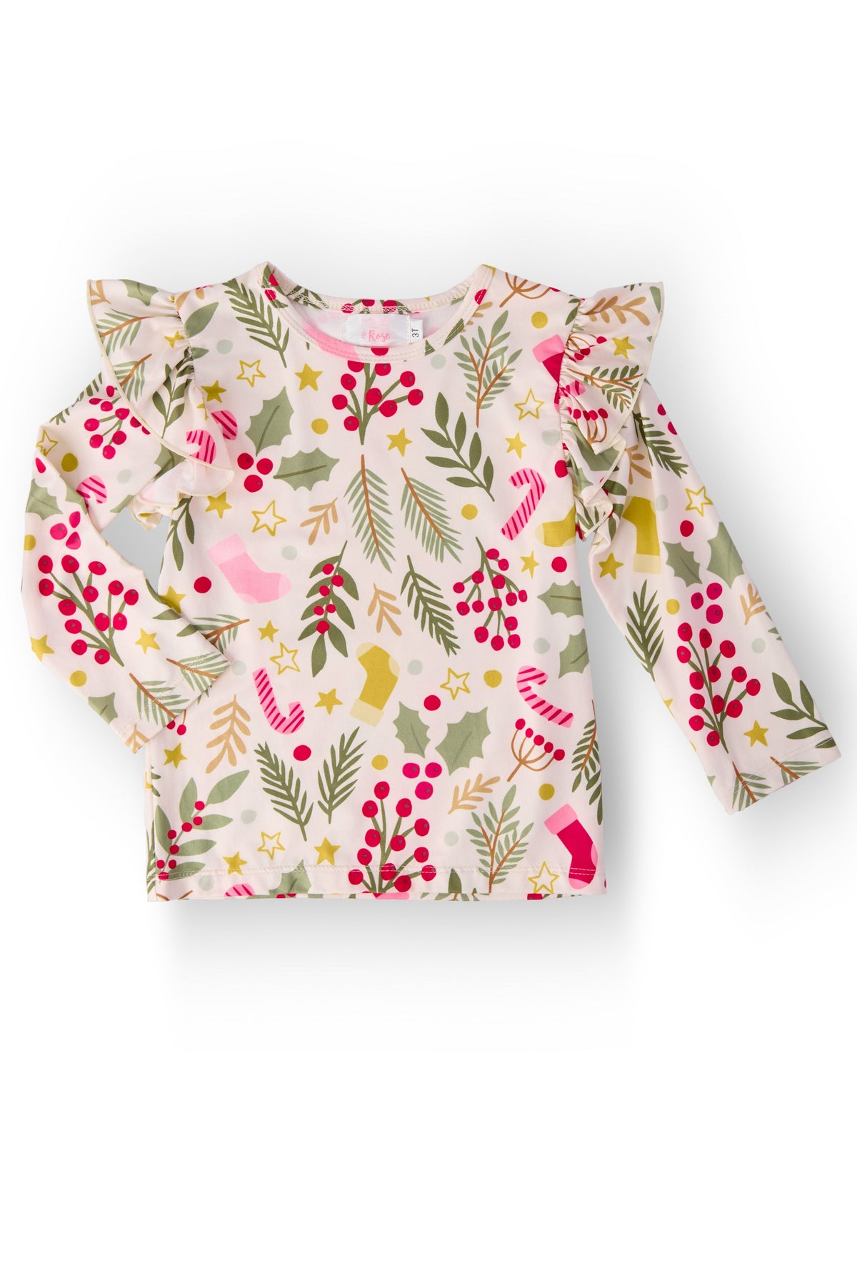 Holly Jolly Christmas L/S Ruffle Tee