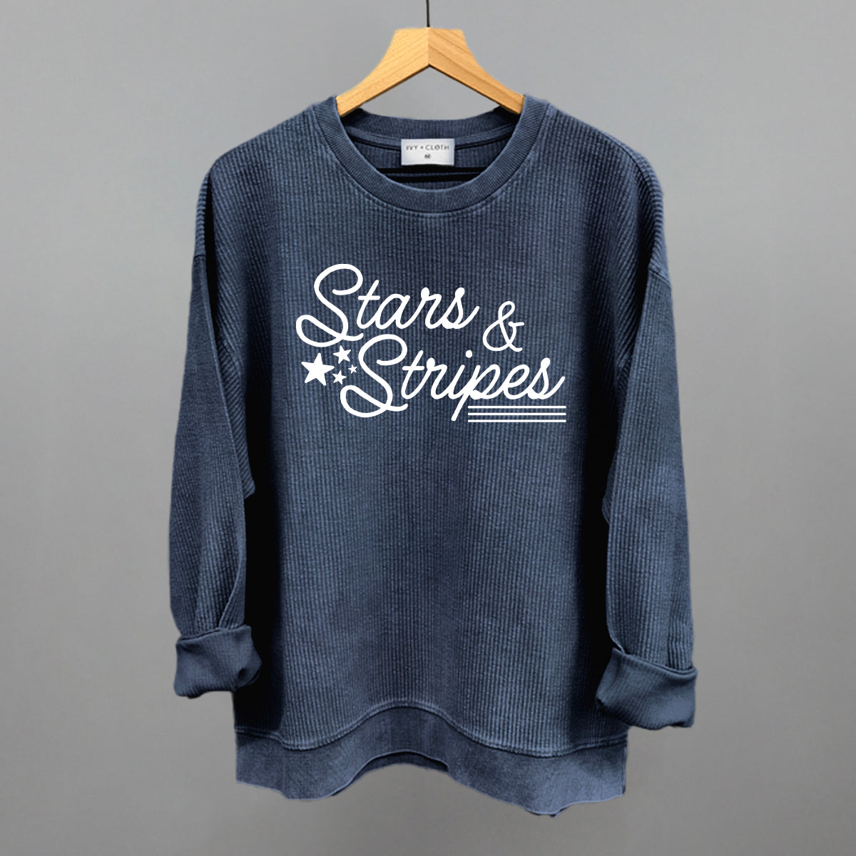 Stars & Stripes White Script