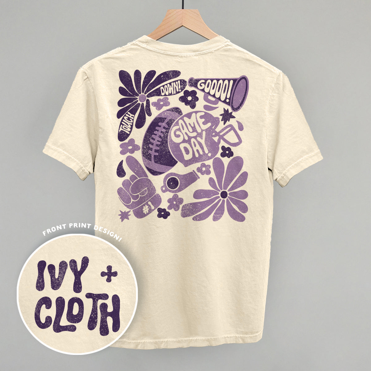 Floral Game Day Purple (Back Print)