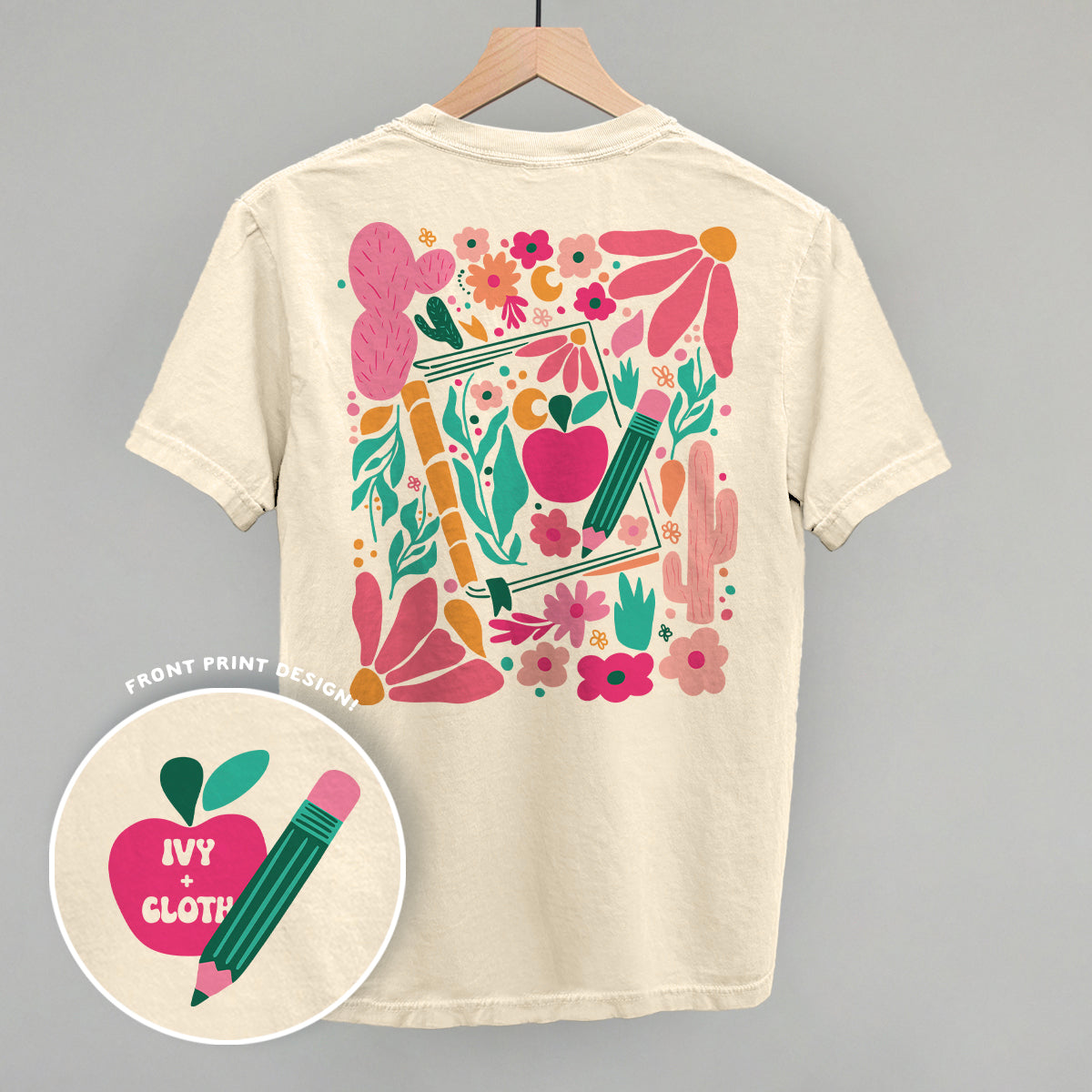Abstract Floral Teacher Doodle (Back Print)