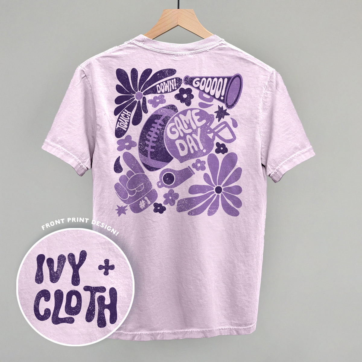 Floral Game Day Purple (Back Print)