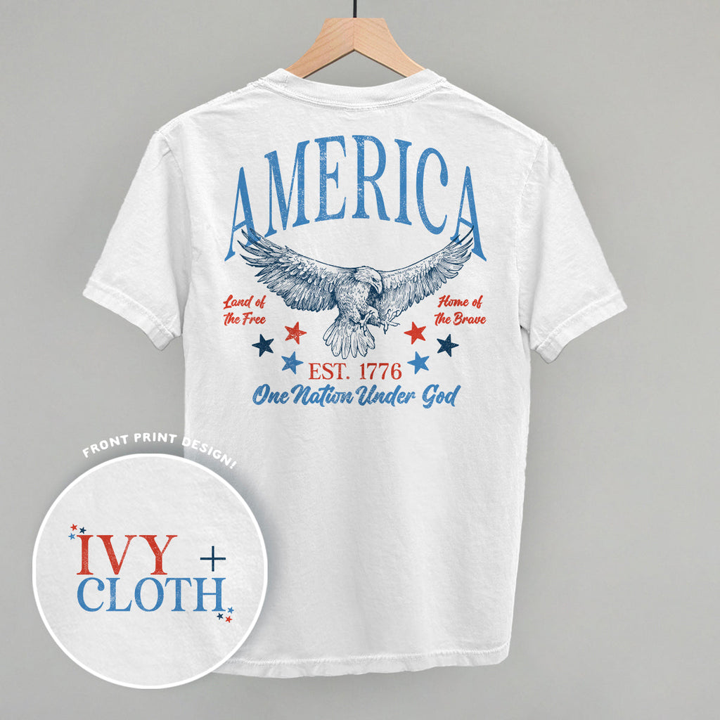 America Red & Blue Eagle (Back Print)