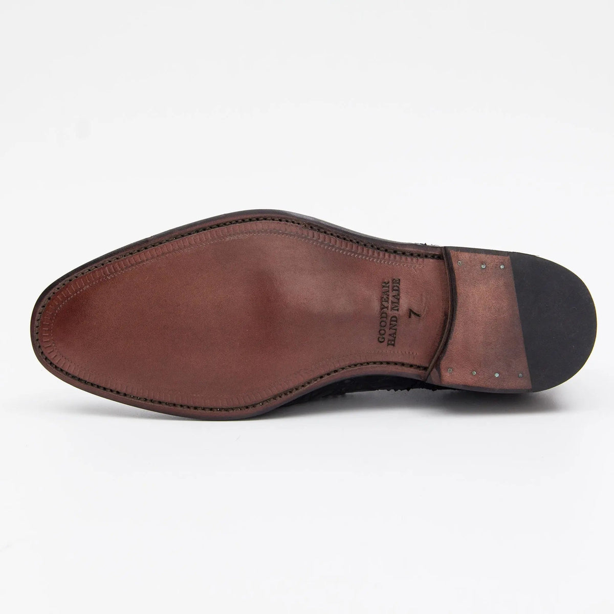 Black Scale-Pattern Tassel Loafers with Apron Toe