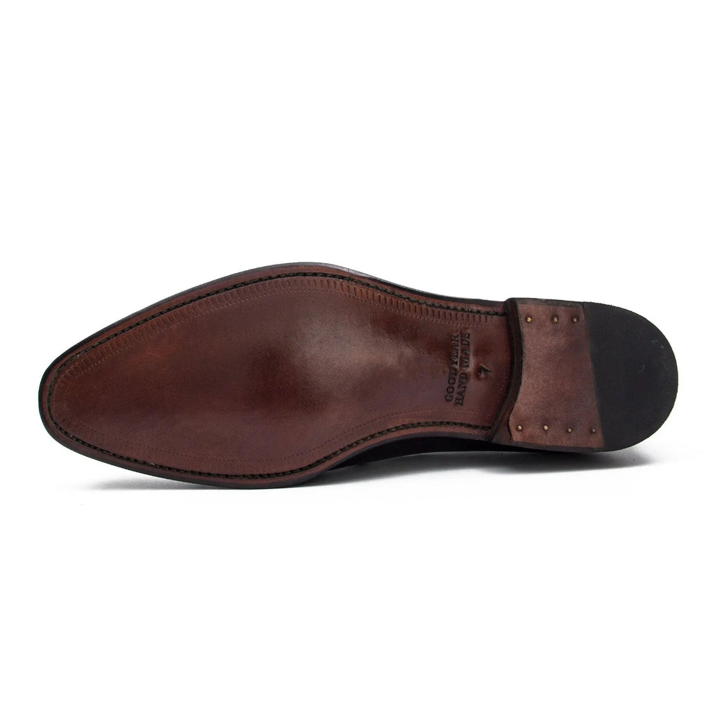 Brown Cap-Toe Calf Leather Oxford Shoes
