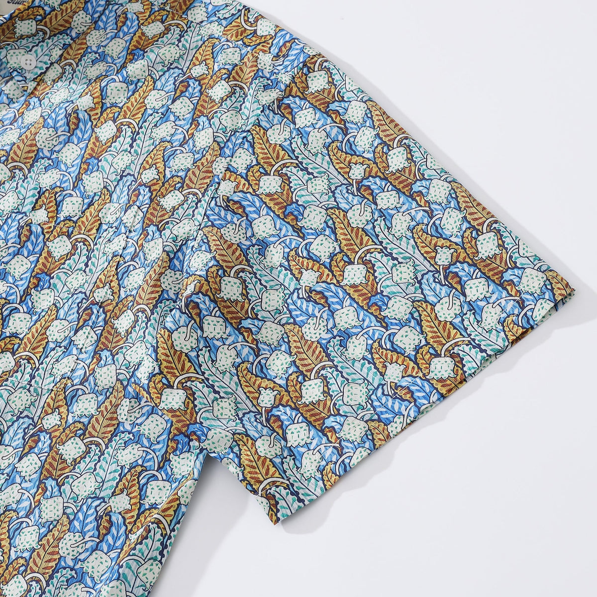 Men's Hawaiian Shirt Lily of the Valley Print Cotton Button-down By Amy