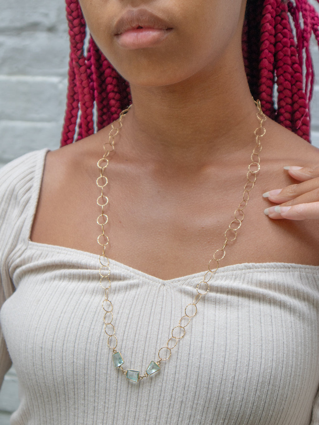 Bubble Chain Long Necklace