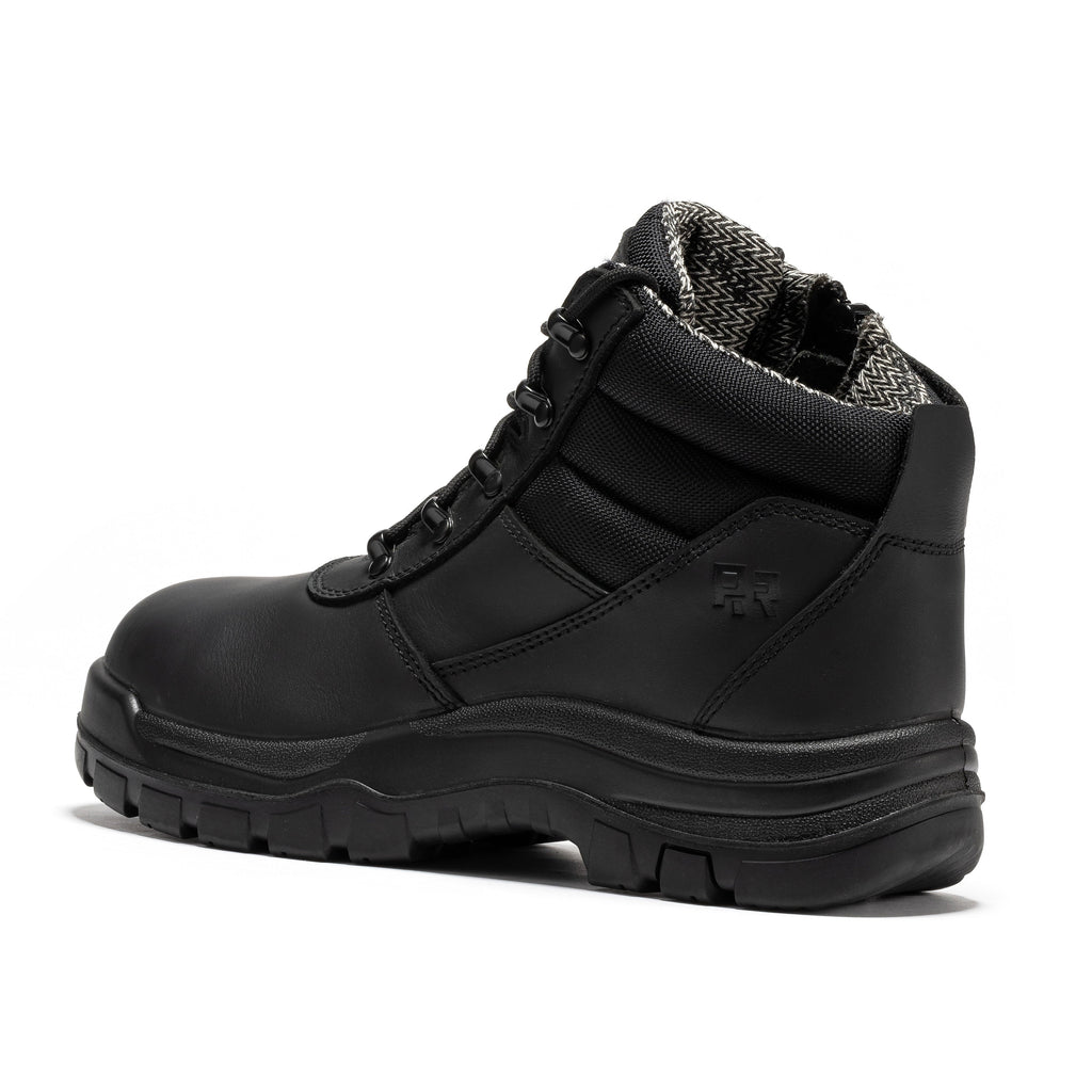 ROCKROOSTER Avalon Black 6 Inch Zip-sided Composite toe Leather Work Boots CP213BK