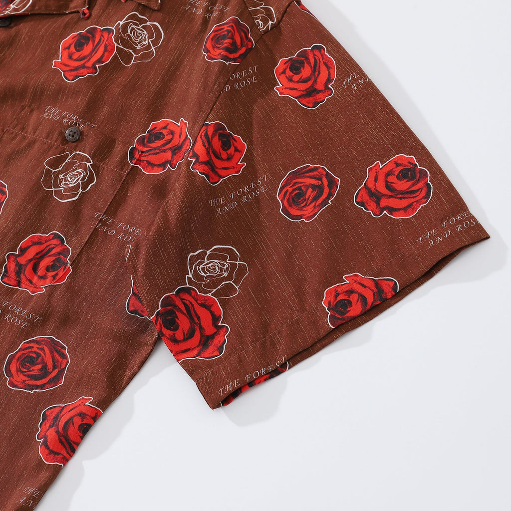Valentine's Day Hawaiian Shirts For Men Gorgeous Rose Print Shirt Short Sleeve By Sylvia