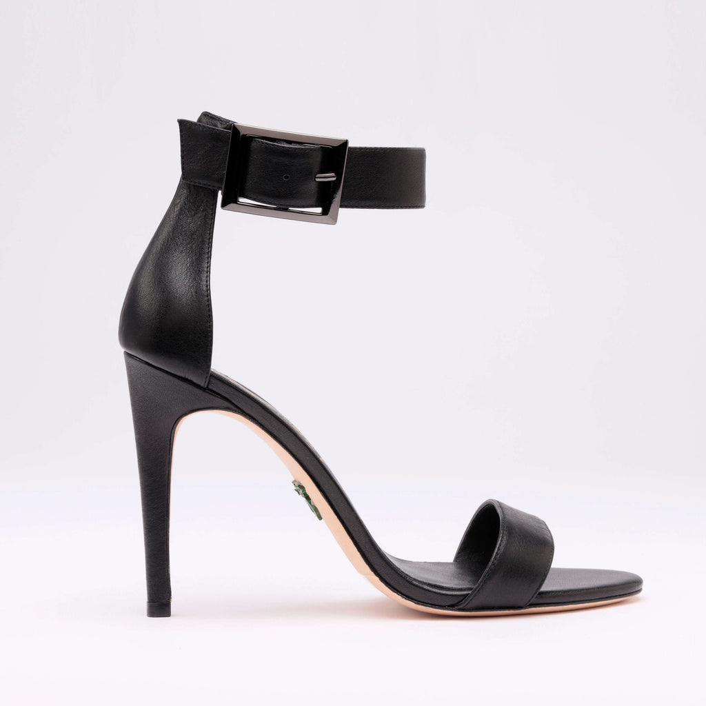 Michaela V Chapman Black Leather Heels