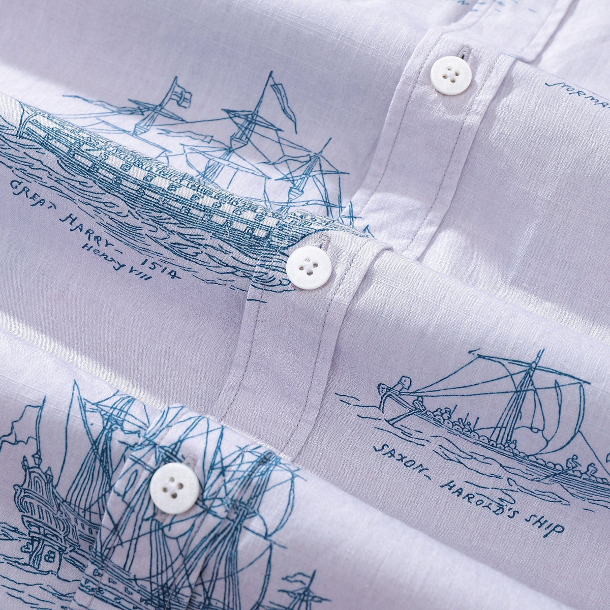 Hawaiian Shirt For Men Ship And Boat Drawing Short Sleeve Designer Shirt By Amy