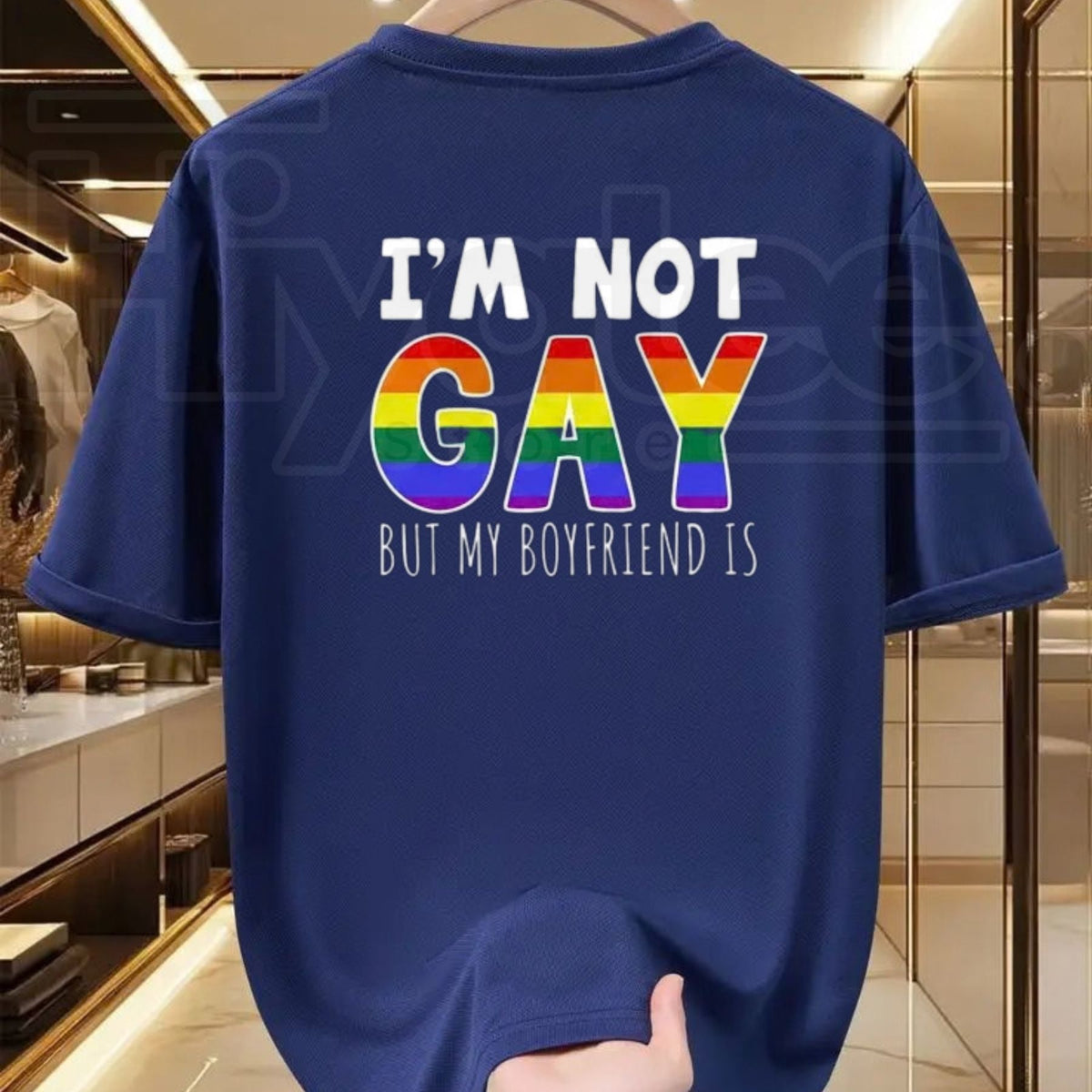 I'm Not Gay But My Boyfriend Is T-Shirt – Funny Pride Meme Tee
