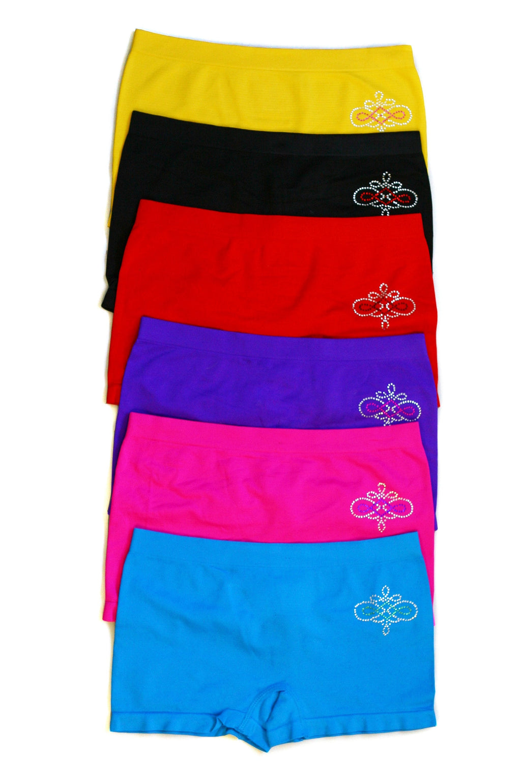 Sakkas Women's Seamless Stretch Boy Short Panties (6 Pack)