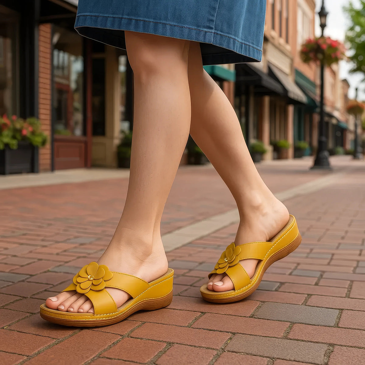 Women's Joy Coral Flower Flat Sandals