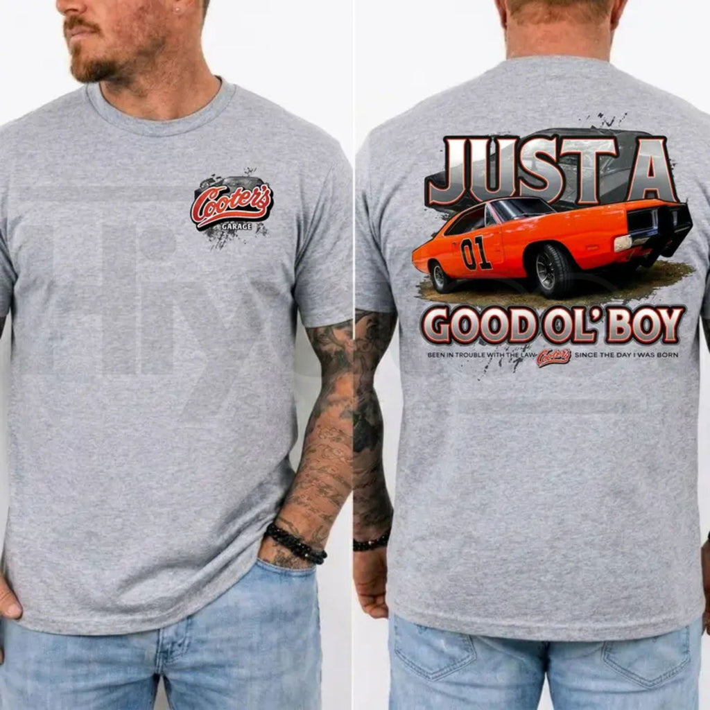 Just A Good Ol’ Boy General Lee 01 T-Shirt – Dukes of Hazzard 1979 2-Sided Retro Shirt, Classic TV Show Gift for Him