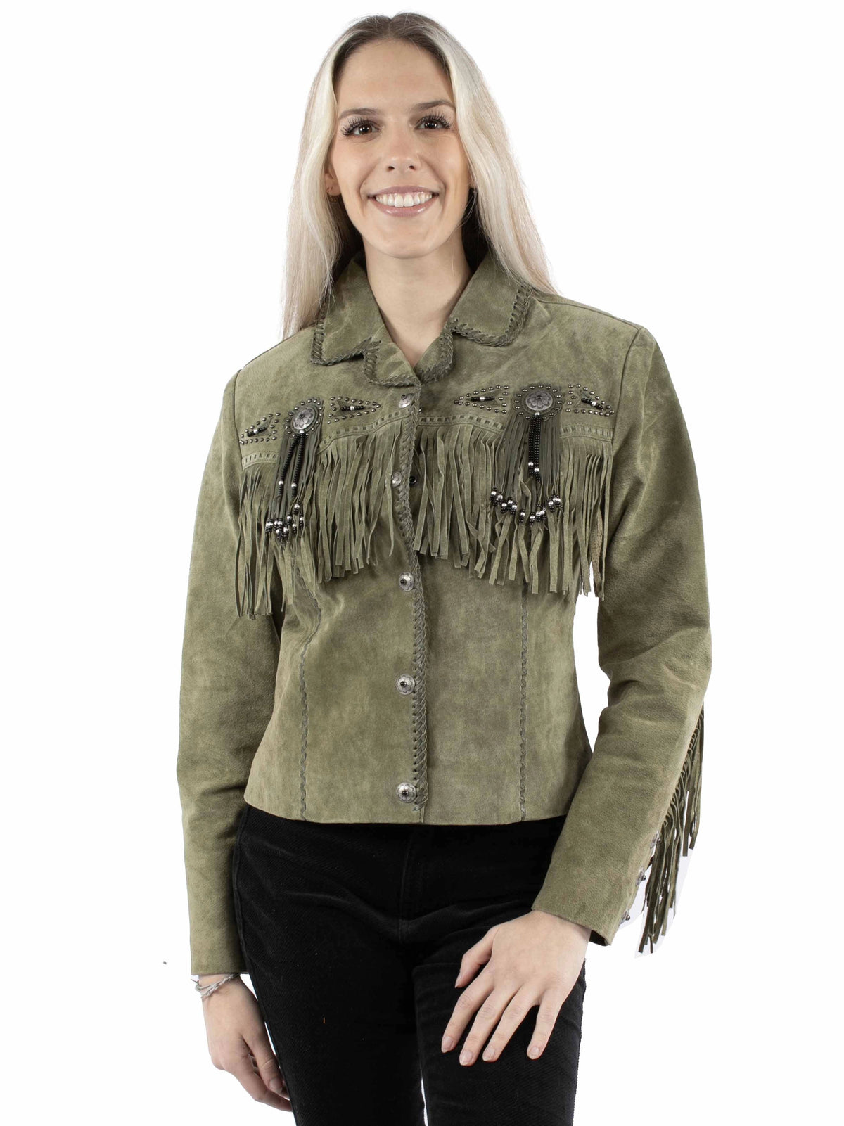 Scully Beaded Fringe - Women's Leather Jacket