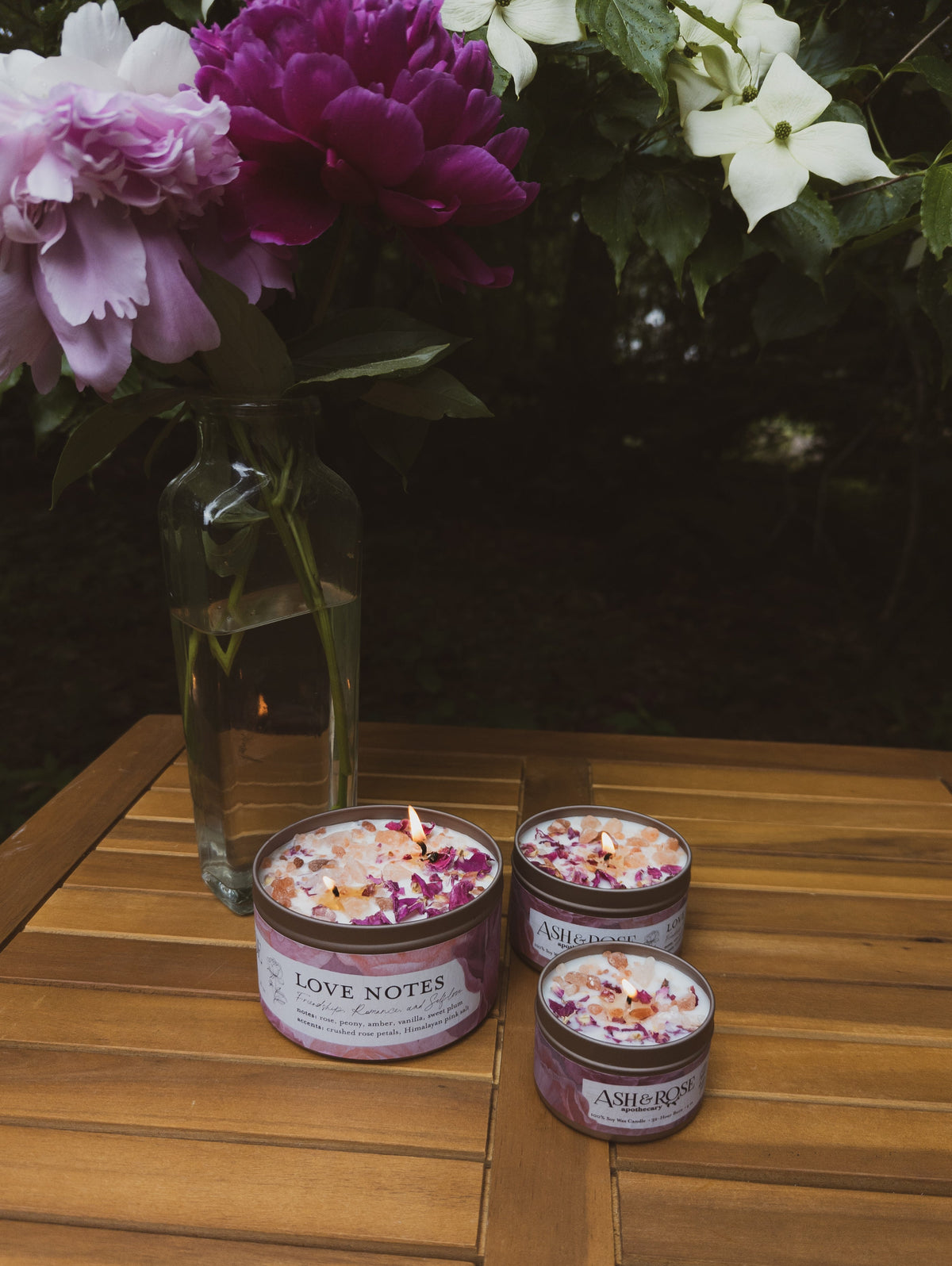 LOVE NOTES Rose + Pink Salt Candle