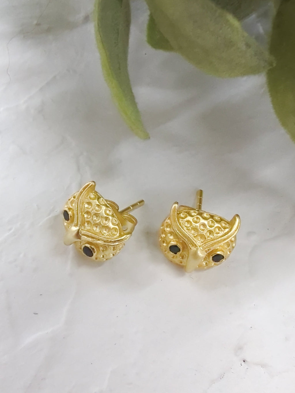 Azia Owl Stud Earrings