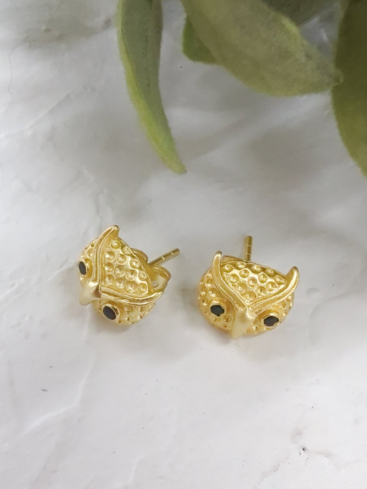 Azia Owl Stud Earrings