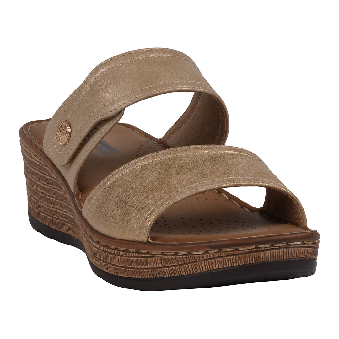 Women's Meli Gold Wedge Sandals