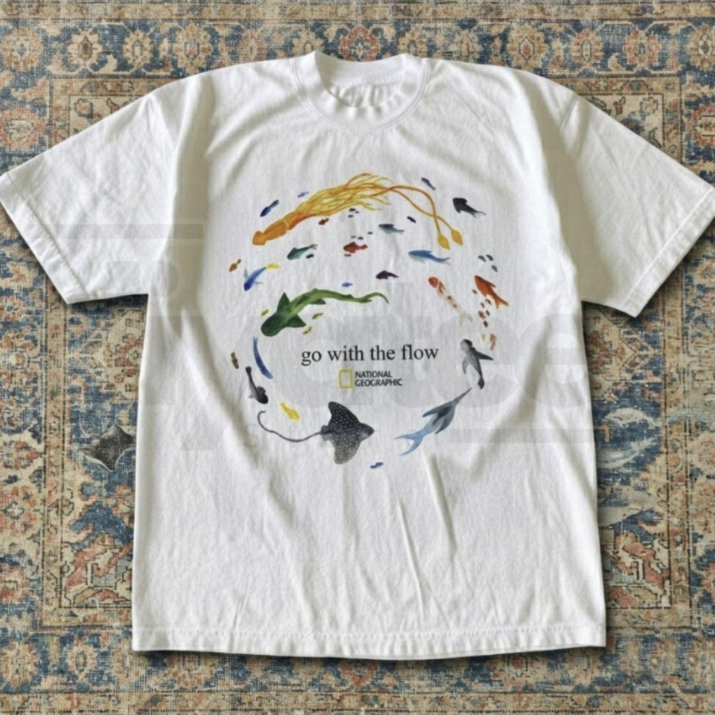 Marine Animals Go With The Flow T-Shirt – Gothic Grunge Ocean Tee